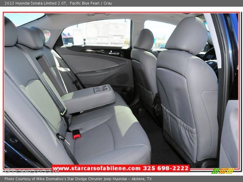 Pacific Blue Pearl / Gray 2013 Hyundai Sonata Limited 2.0T