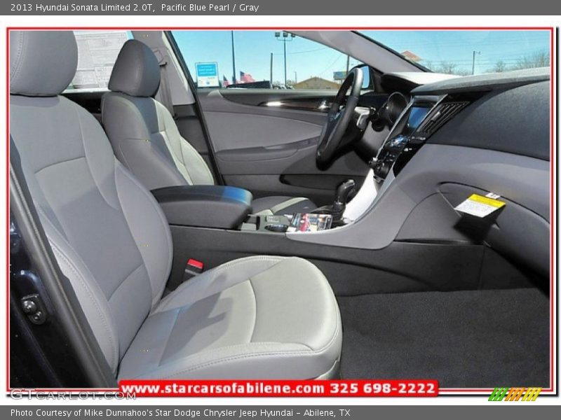 Pacific Blue Pearl / Gray 2013 Hyundai Sonata Limited 2.0T