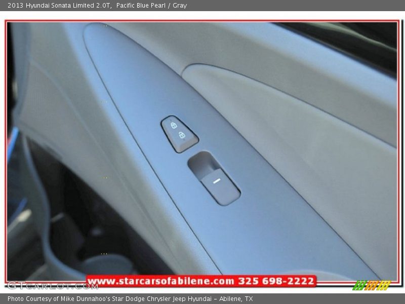 Pacific Blue Pearl / Gray 2013 Hyundai Sonata Limited 2.0T