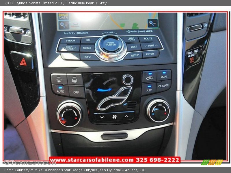 Pacific Blue Pearl / Gray 2013 Hyundai Sonata Limited 2.0T