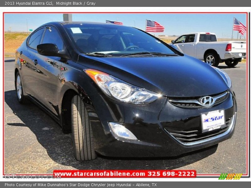 Midnight Black / Gray 2013 Hyundai Elantra GLS