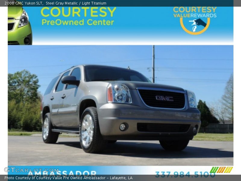 Steel Gray Metallic / Light Titanium 2008 GMC Yukon SLT