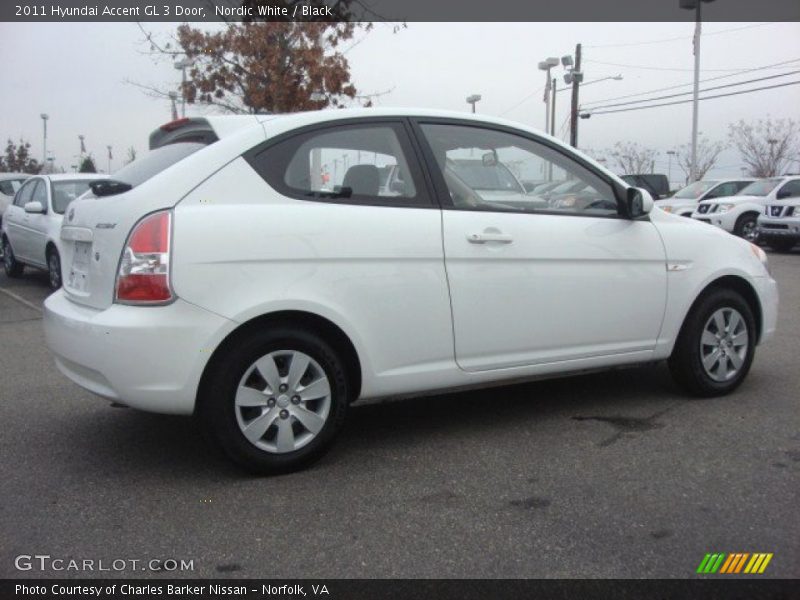 Nordic White / Black 2011 Hyundai Accent GL 3 Door