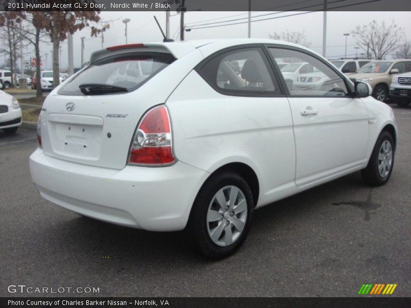 Nordic White / Black 2011 Hyundai Accent GL 3 Door