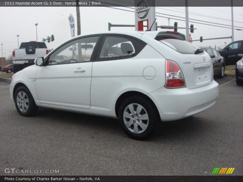 Nordic White / Black 2011 Hyundai Accent GL 3 Door