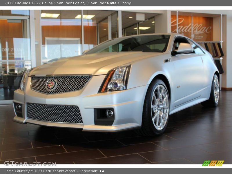 Front 3/4 View of 2013 CTS -V Coupe Silver Frost Edition