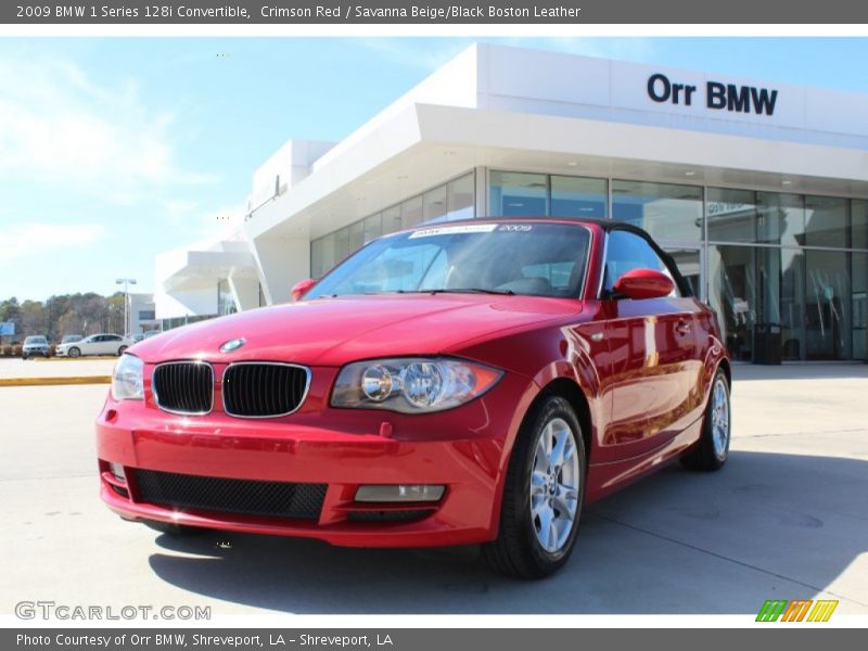 Crimson Red / Savanna Beige/Black Boston Leather 2009 BMW 1 Series 128i Convertible