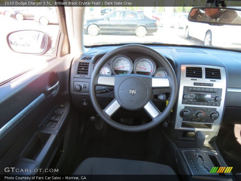 Brilliant Black Crystal Pearl / Dark Slate Gray 2010 Dodge Charger 3.5L