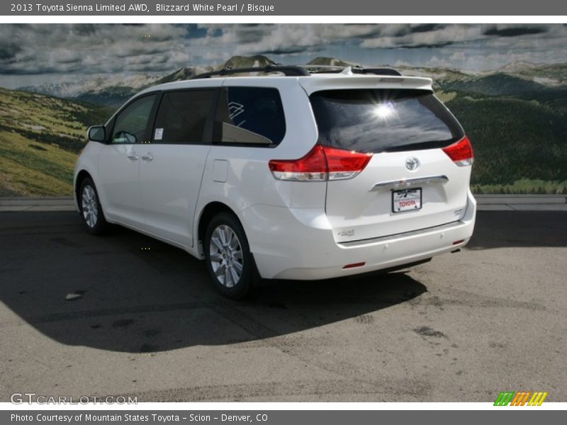 Blizzard White Pearl / Bisque 2013 Toyota Sienna Limited AWD