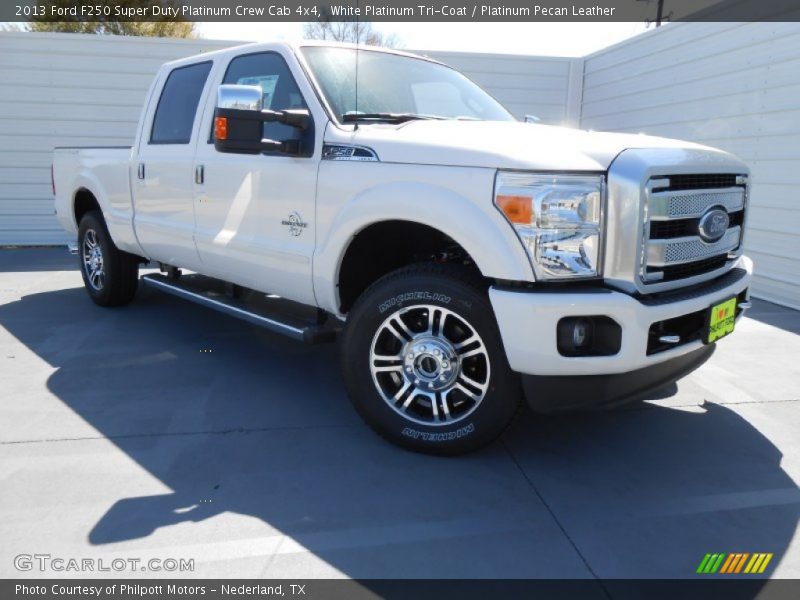 White Platinum Tri-Coat / Platinum Pecan Leather 2013 Ford F250 Super Duty Platinum Crew Cab 4x4