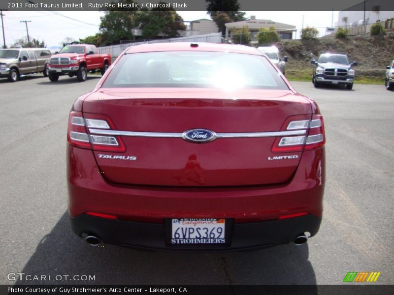 Ruby Red Metallic / Charcoal Black 2013 Ford Taurus Limited