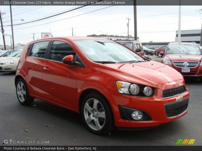 Inferno Orange Metallic / Jet Black/Dark Titanium 2013 Chevrolet Sonic LTZ Hatch
