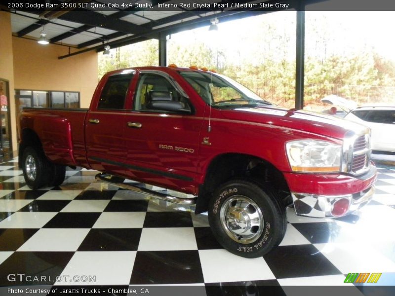 Inferno Red Crystal Pearl / Medium Slate Gray 2006 Dodge Ram 3500 SLT Quad Cab 4x4 Dually
