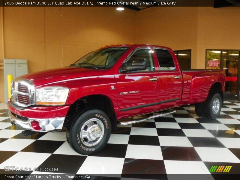 Inferno Red Crystal Pearl / Medium Slate Gray 2006 Dodge Ram 3500 SLT Quad Cab 4x4 Dually