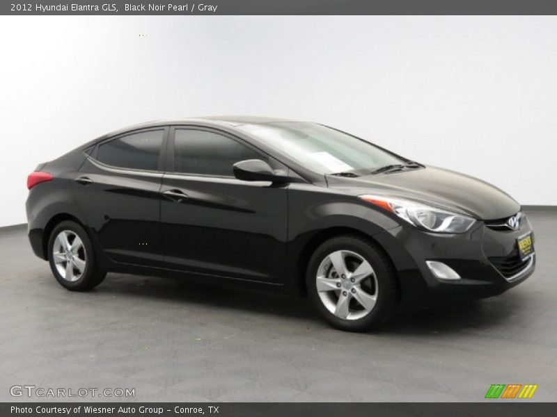 Black Noir Pearl / Gray 2012 Hyundai Elantra GLS