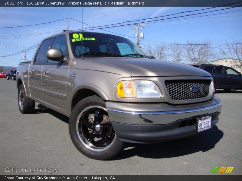 Arizona Beige Metallic / Medium Parchment 2001 Ford F150 Lariat SuperCrew