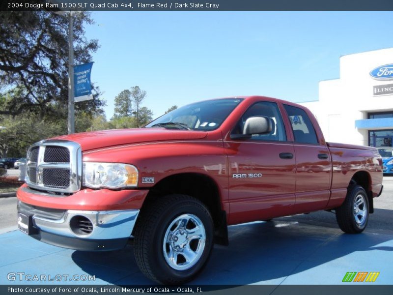 Flame Red / Dark Slate Gray 2004 Dodge Ram 1500 SLT Quad Cab 4x4