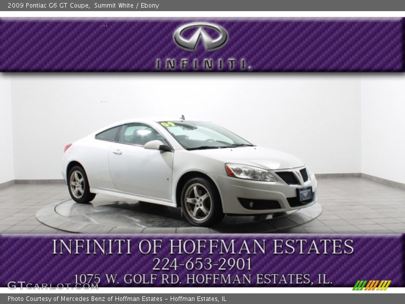 Summit White / Ebony 2009 Pontiac G6 GT Coupe