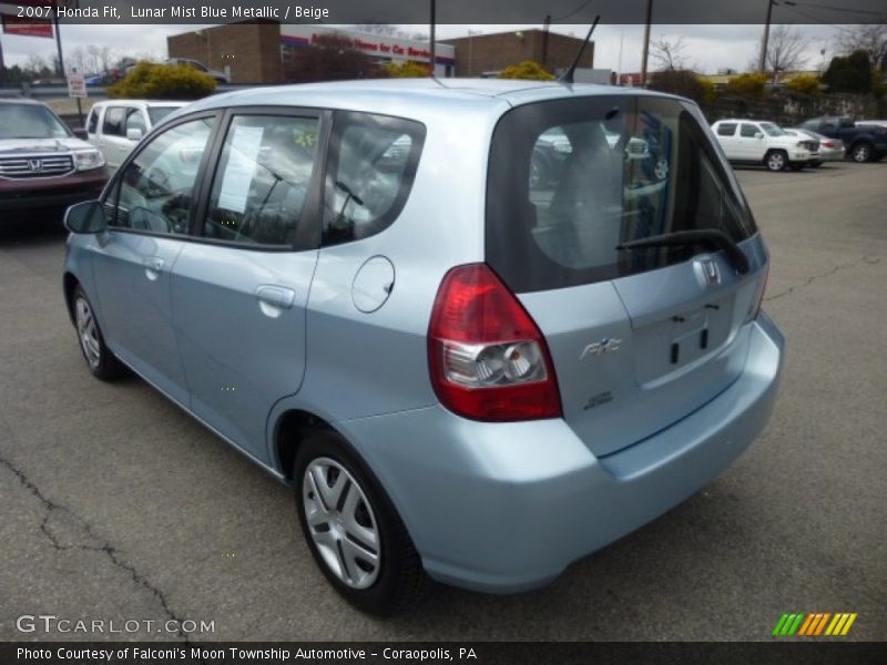Lunar Mist Blue Metallic / Beige 2007 Honda Fit