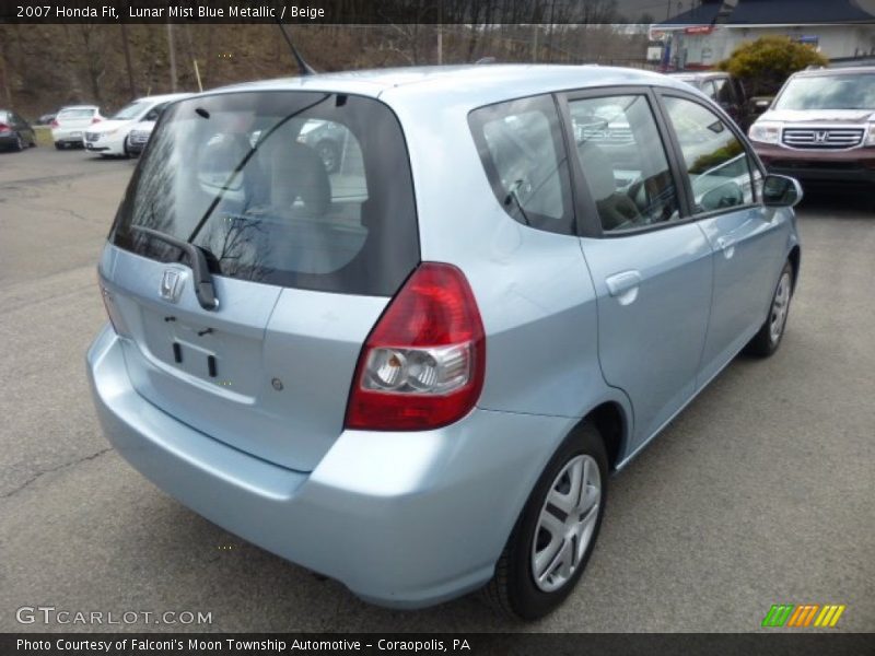 Lunar Mist Blue Metallic / Beige 2007 Honda Fit