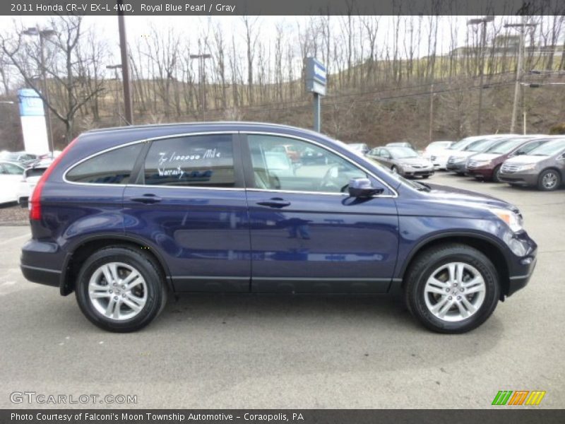 Royal Blue Pearl / Gray 2011 Honda CR-V EX-L 4WD