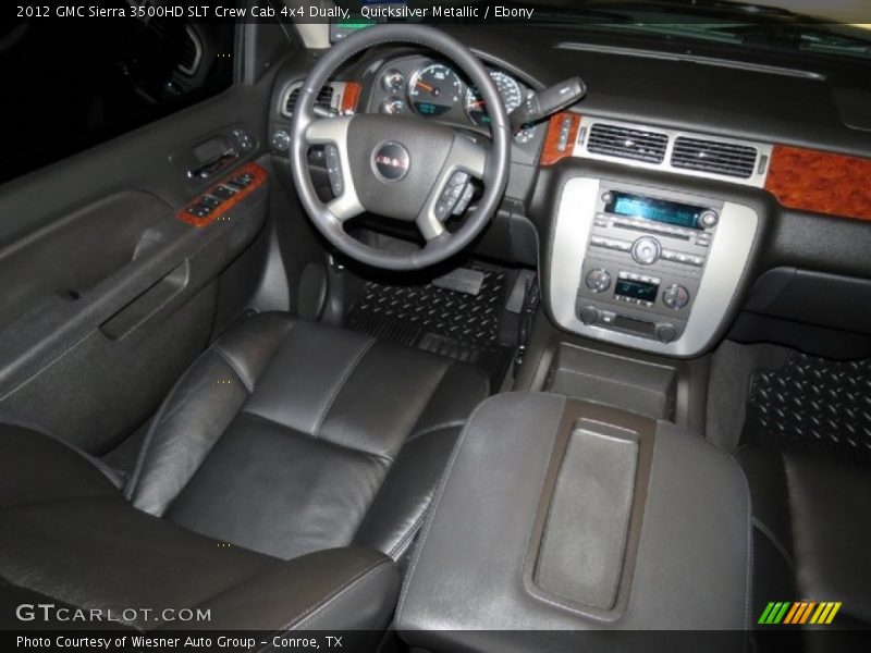 Quicksilver Metallic / Ebony 2012 GMC Sierra 3500HD SLT Crew Cab 4x4 Dually
