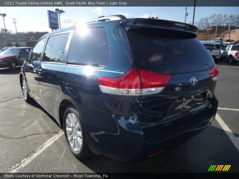 South Pacific Blue Pearl / Light Gray 2011 Toyota Sienna Limited AWD