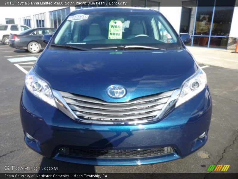 South Pacific Blue Pearl / Light Gray 2011 Toyota Sienna Limited AWD