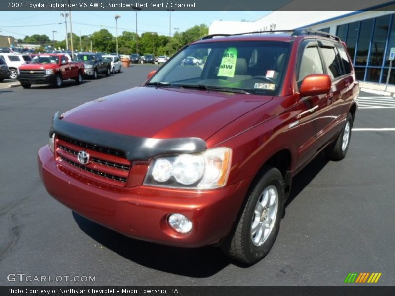 Sundown Red Pearl / Charcoal 2002 Toyota Highlander V6 4WD