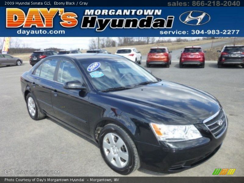 Ebony Black / Gray 2009 Hyundai Sonata GLS