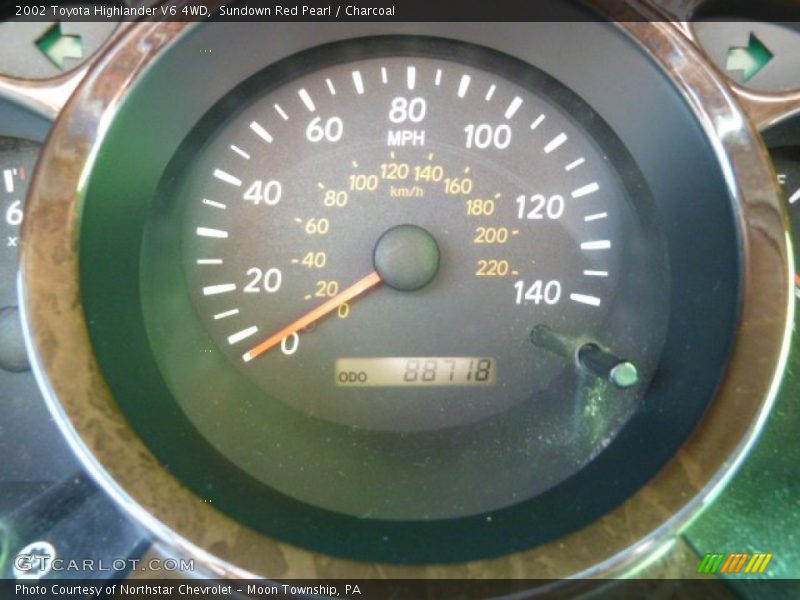 Sundown Red Pearl / Charcoal 2002 Toyota Highlander V6 4WD