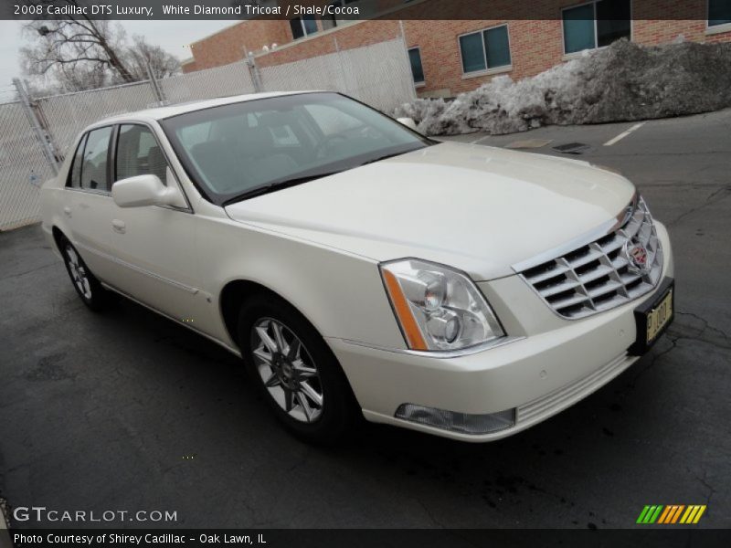 White Diamond Tricoat / Shale/Cocoa 2008 Cadillac DTS Luxury