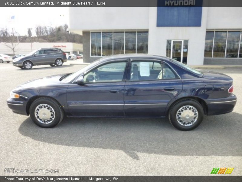 Midnight Blue Pearl / Taupe 2001 Buick Century Limited