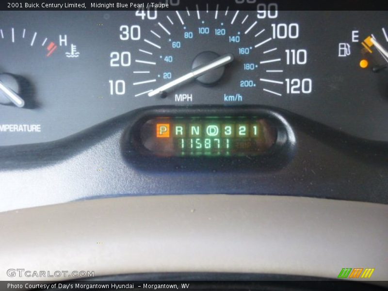 Midnight Blue Pearl / Taupe 2001 Buick Century Limited