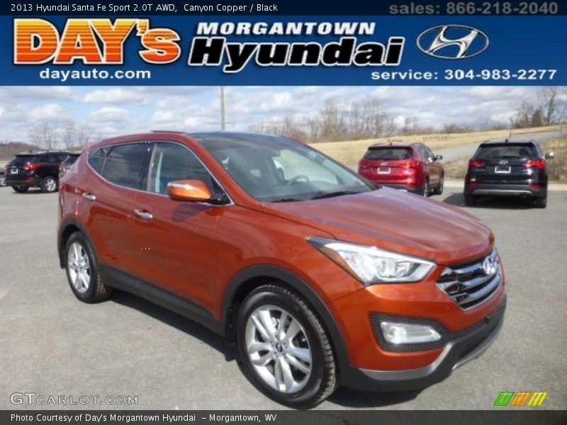 Canyon Copper / Black 2013 Hyundai Santa Fe Sport 2.0T AWD