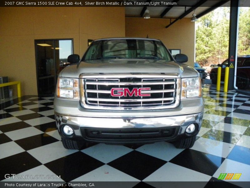 Silver Birch Metallic / Dark Titanium/Light Titanium 2007 GMC Sierra 1500 SLE Crew Cab 4x4