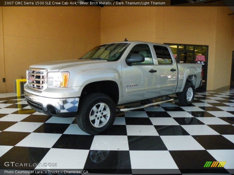 Silver Birch Metallic / Dark Titanium/Light Titanium 2007 GMC Sierra 1500 SLE Crew Cab 4x4