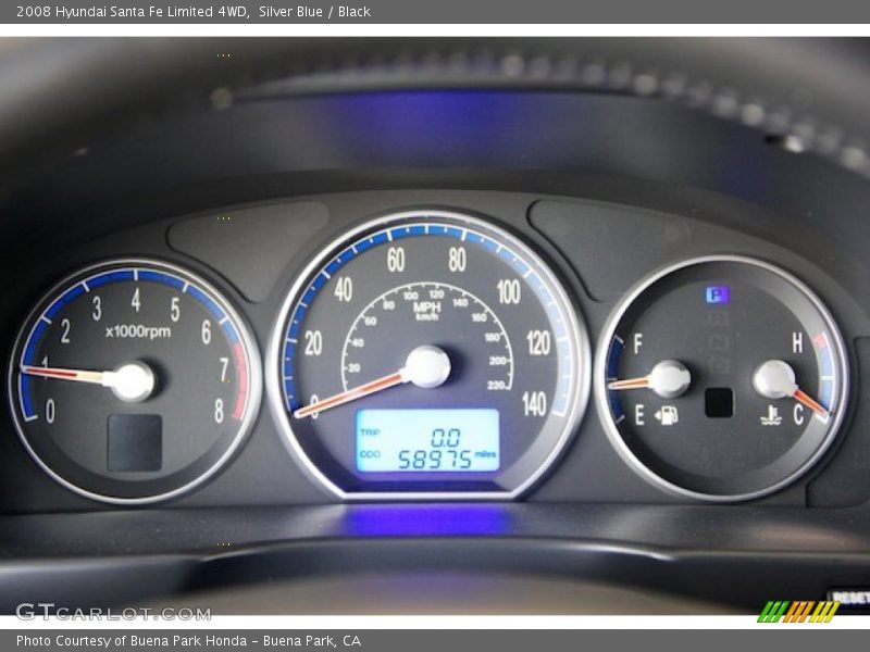 Silver Blue / Black 2008 Hyundai Santa Fe Limited 4WD