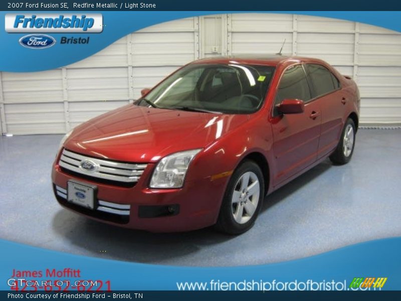 Redfire Metallic / Light Stone 2007 Ford Fusion SE
