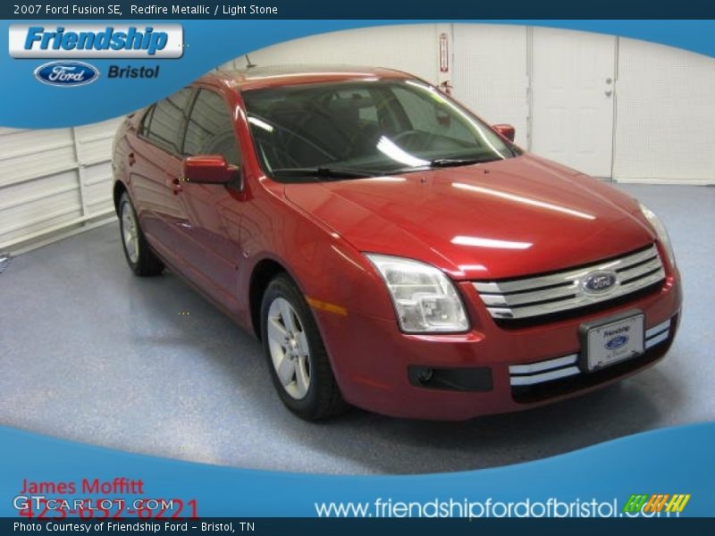 Redfire Metallic / Light Stone 2007 Ford Fusion SE
