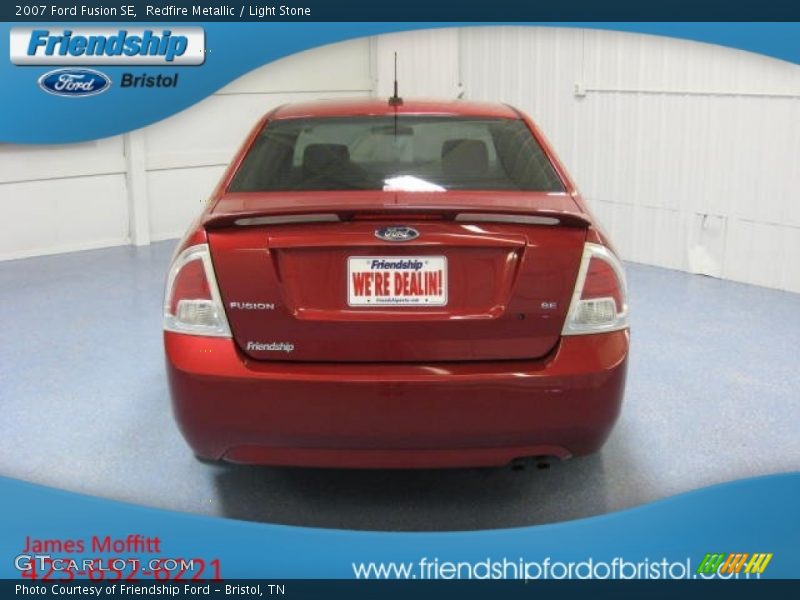 Redfire Metallic / Light Stone 2007 Ford Fusion SE