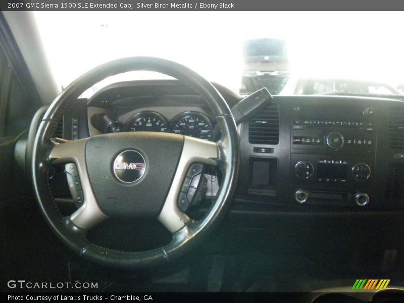 Silver Birch Metallic / Ebony Black 2007 GMC Sierra 1500 SLE Extended Cab