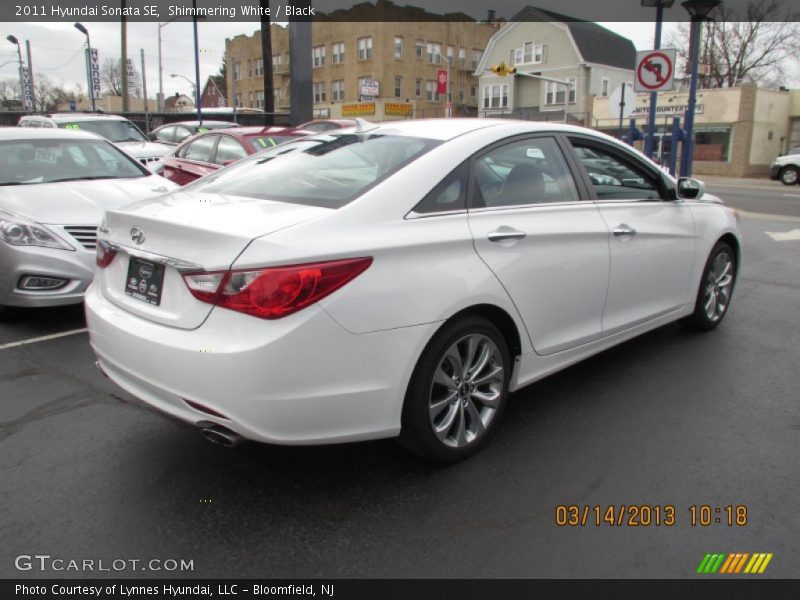 Shimmering White / Black 2011 Hyundai Sonata SE