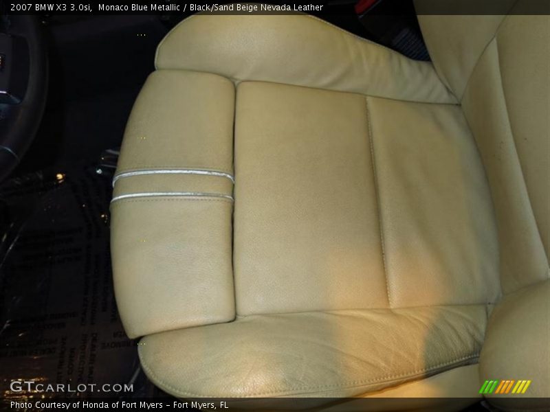 Monaco Blue Metallic / Black/Sand Beige Nevada Leather 2007 BMW X3 3.0si