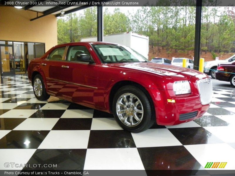 Inferno Red Crystal Pearl / Dark Khaki/Light Graystone 2008 Chrysler 300 LX