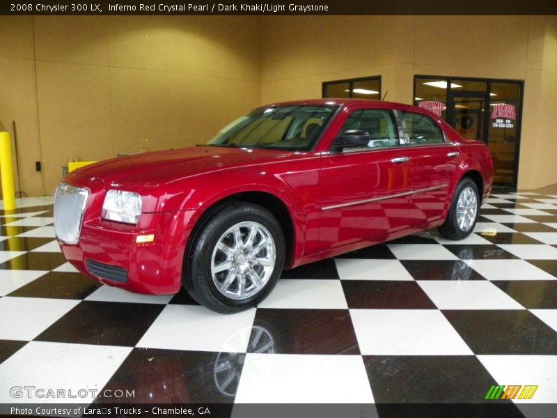 Inferno Red Crystal Pearl / Dark Khaki/Light Graystone 2008 Chrysler 300 LX