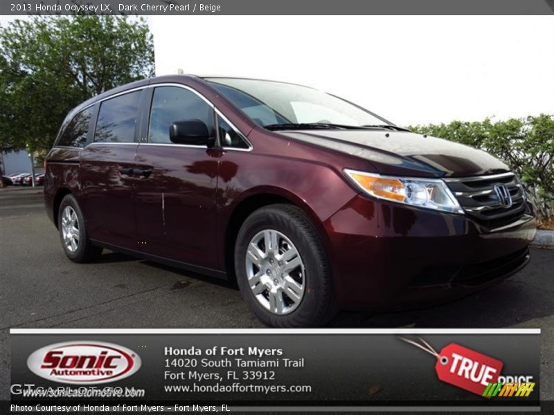 Dark Cherry Pearl / Beige 2013 Honda Odyssey LX