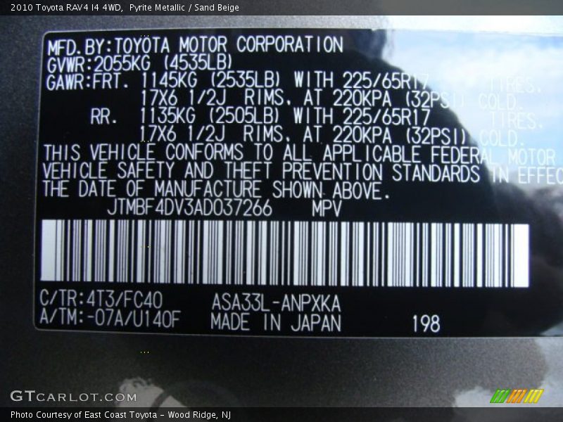 Pyrite Metallic / Sand Beige 2010 Toyota RAV4 I4 4WD