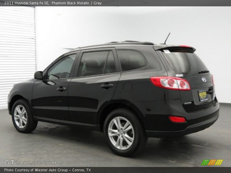 Phantom Black Metallic / Gray 2011 Hyundai Santa Fe SE