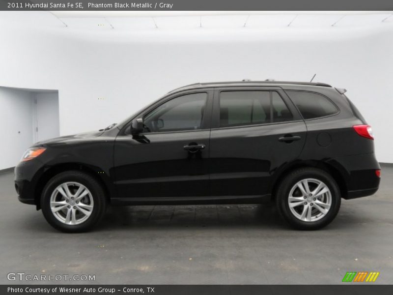 Phantom Black Metallic / Gray 2011 Hyundai Santa Fe SE